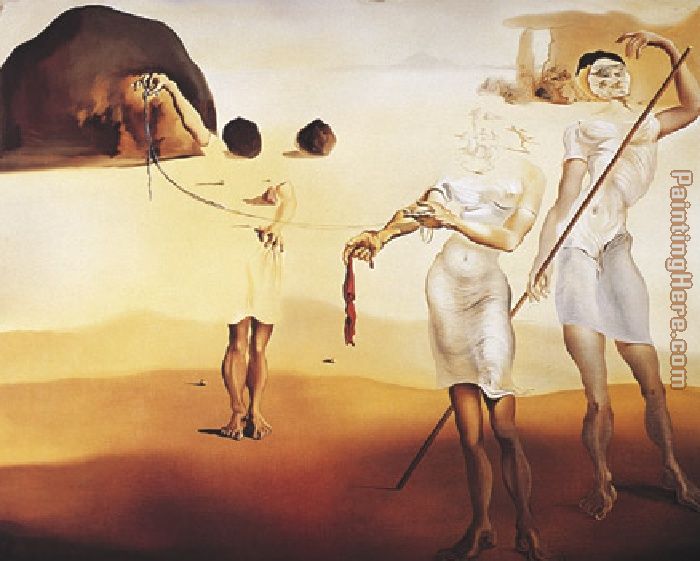 Enchanted Beach with Three Fluid Graces painting - Salvador Dali Enchanted Beach with Three Fluid Graces art painting